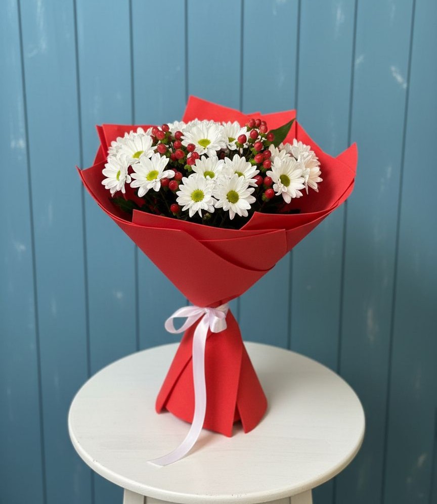 Букет цветов из: Хризантемы в Первое Мая