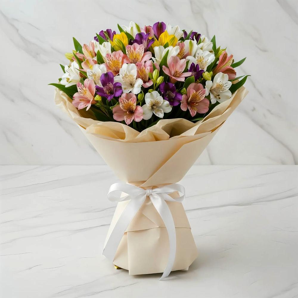 Букет цветов из: Альстромерии в Первое Мая