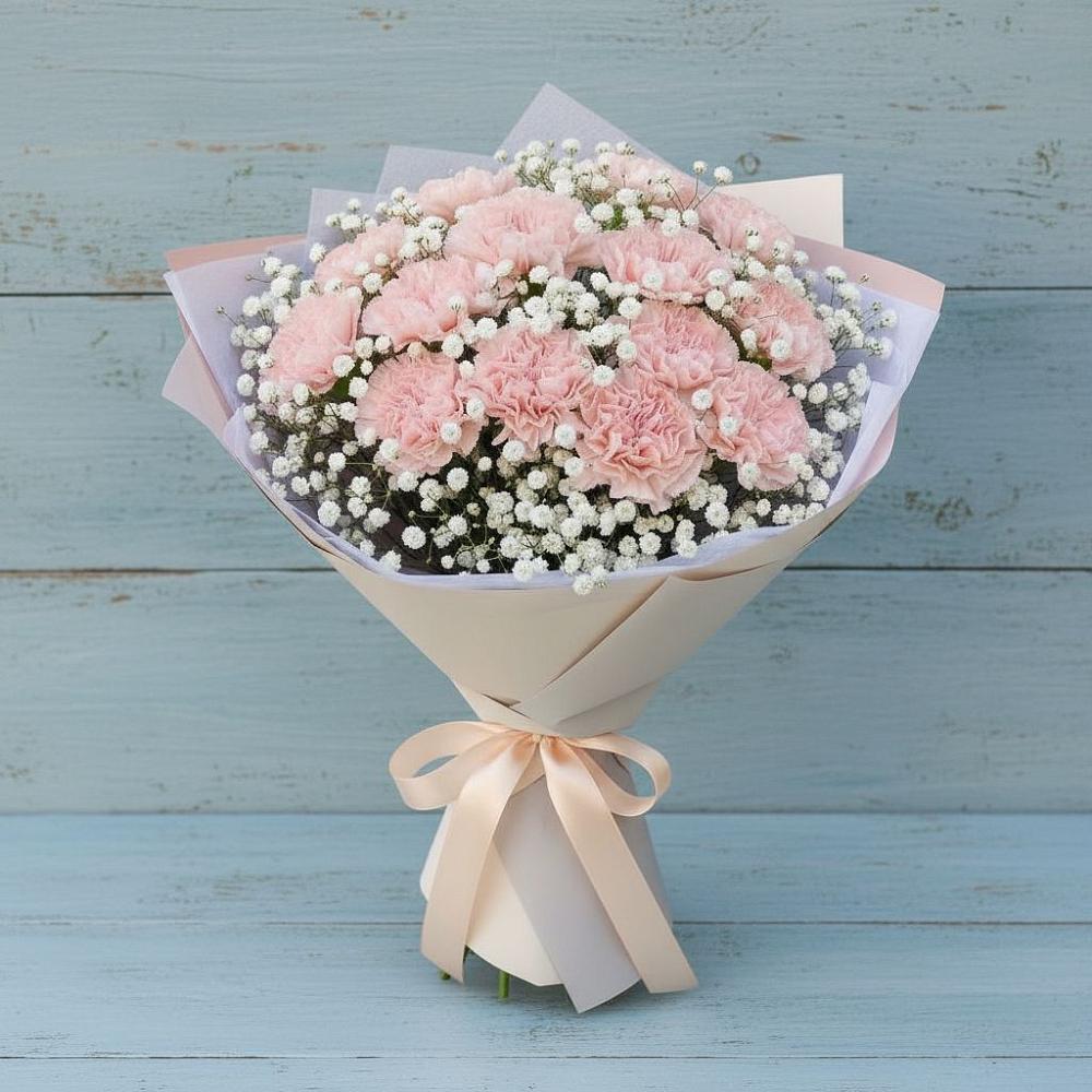 Букет цветов из: Гвоздики в Первое Мая