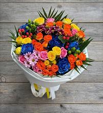 Букет цветов из:  Розы и Хризантемы в Первое Мая