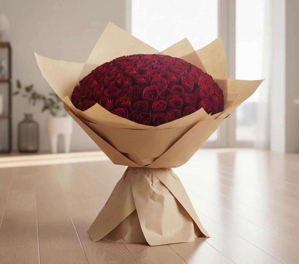 Букет 101 Красная роза в Первое Мая