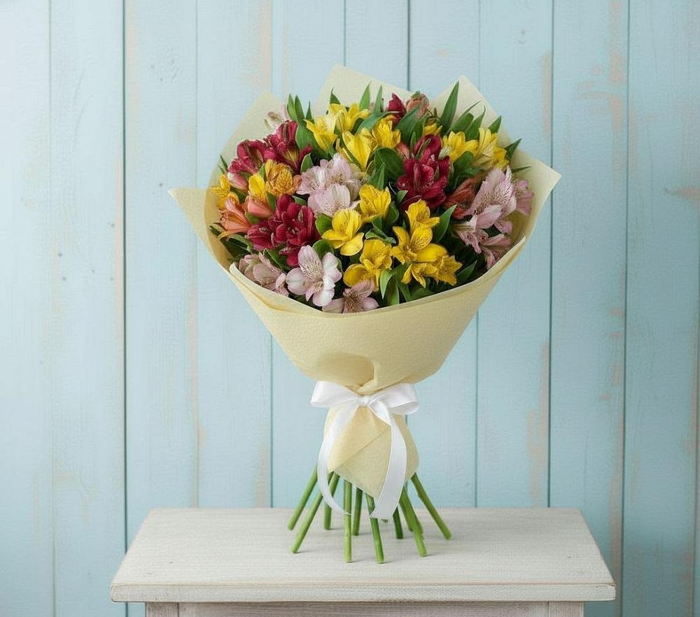 Букет цветов из: Альстромерии в Первое Мая